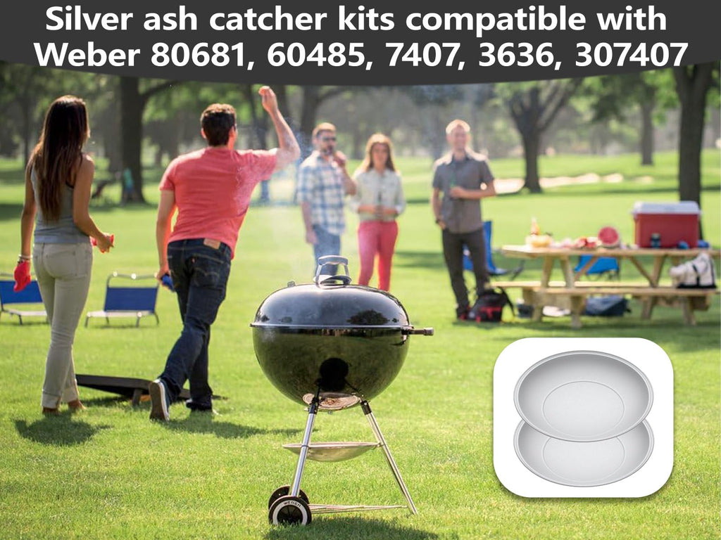 Silver Ash Catcher Pan for 22-inch Kettle Charcoal Grills B4217
