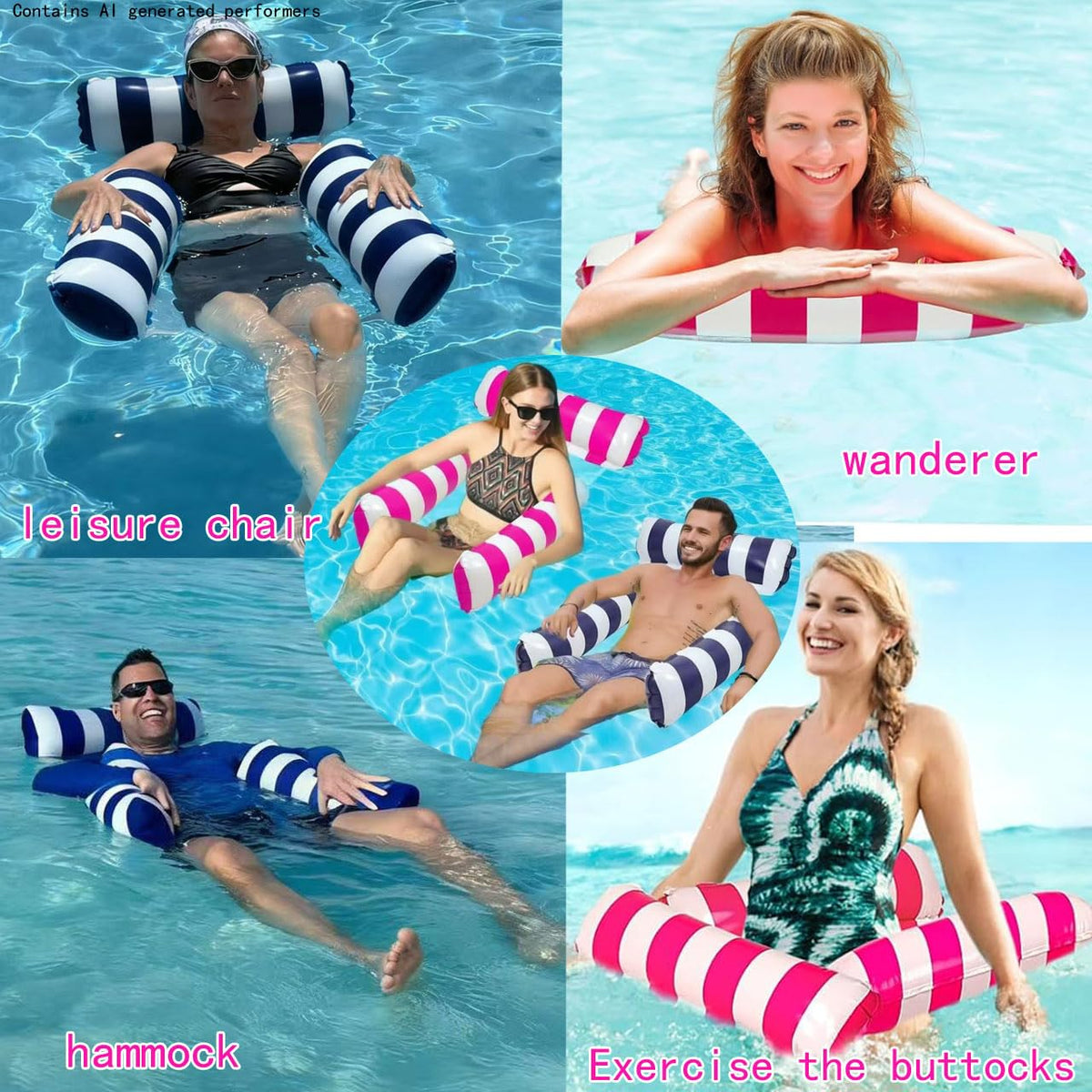 2 Pack Inflatable Pool Floats Chair Bed Hammock L191