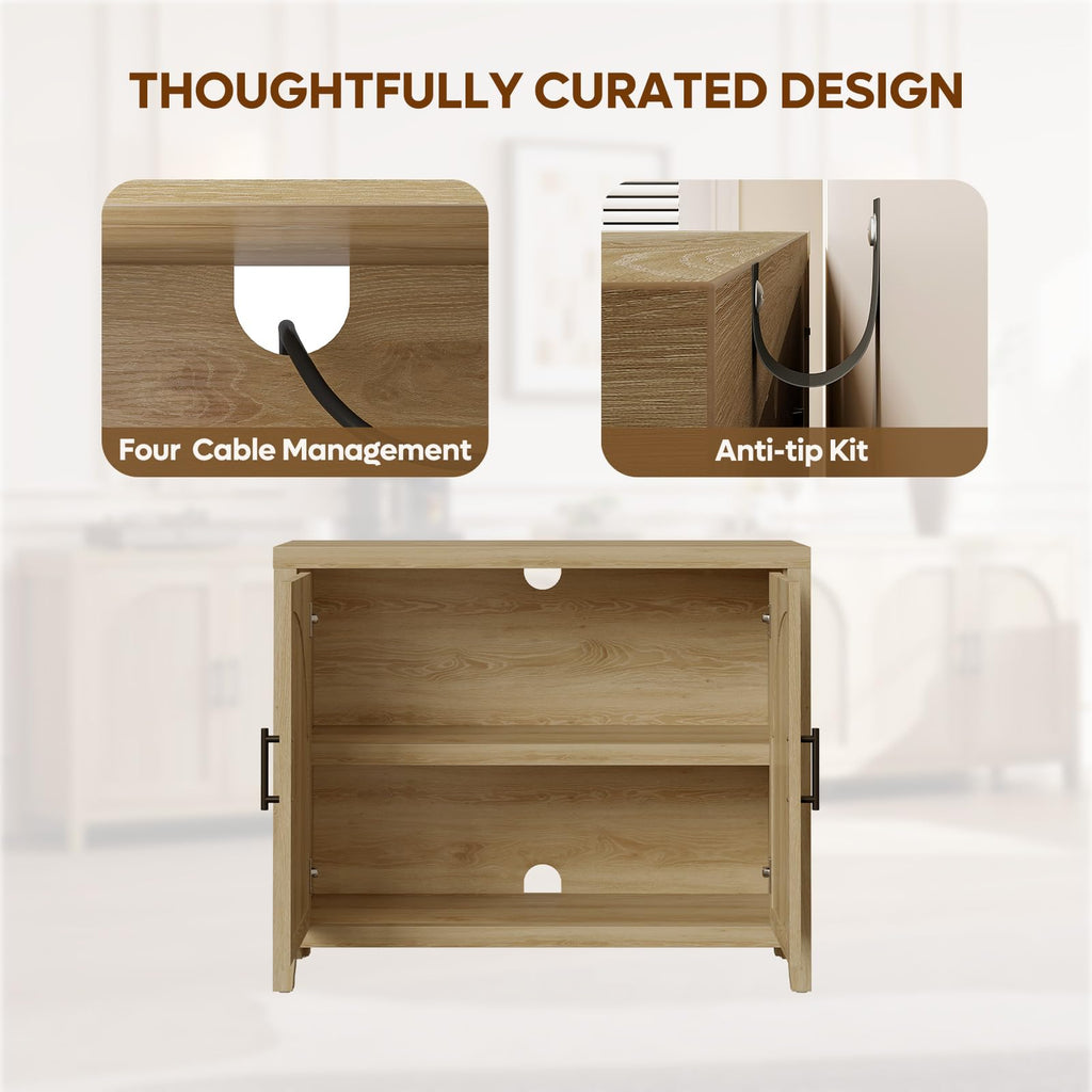 37" Fluted Sideboard Buffet Cabinet with Storage B574384