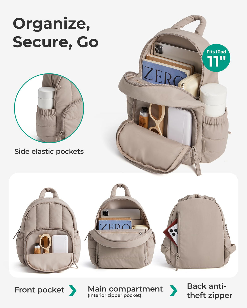 Mini Lightweight Quilted Backpack Y671055