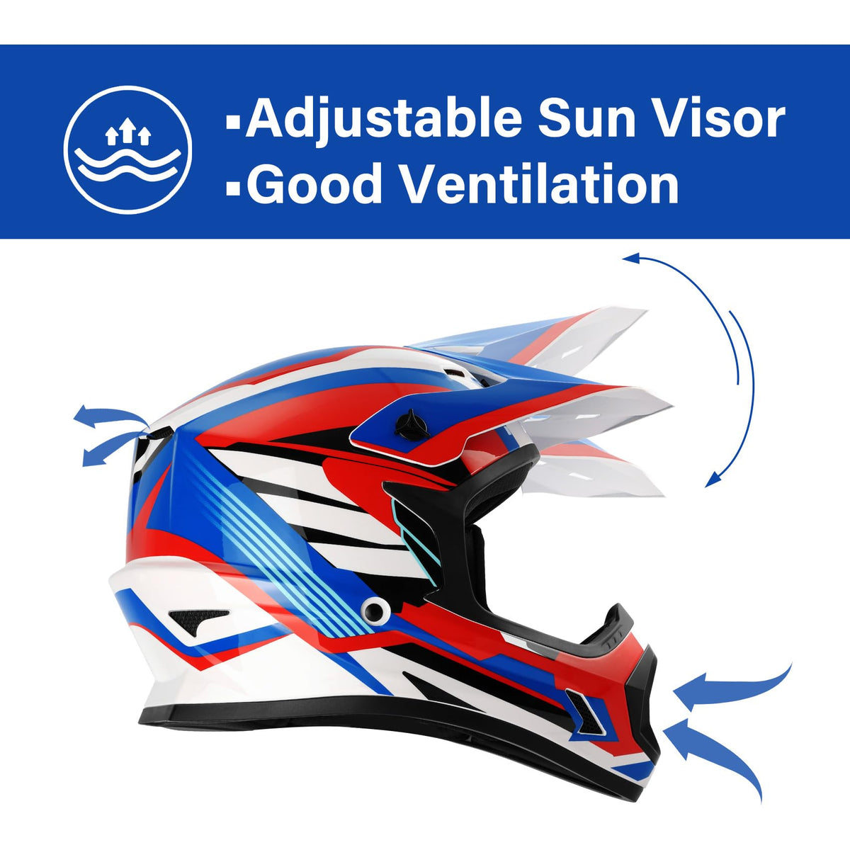 Youth Kids DOT Approved Full Face Motocross Helmet Y9524