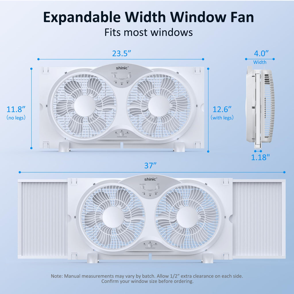 9" Twin Window Fan Reversible Airflow F59812