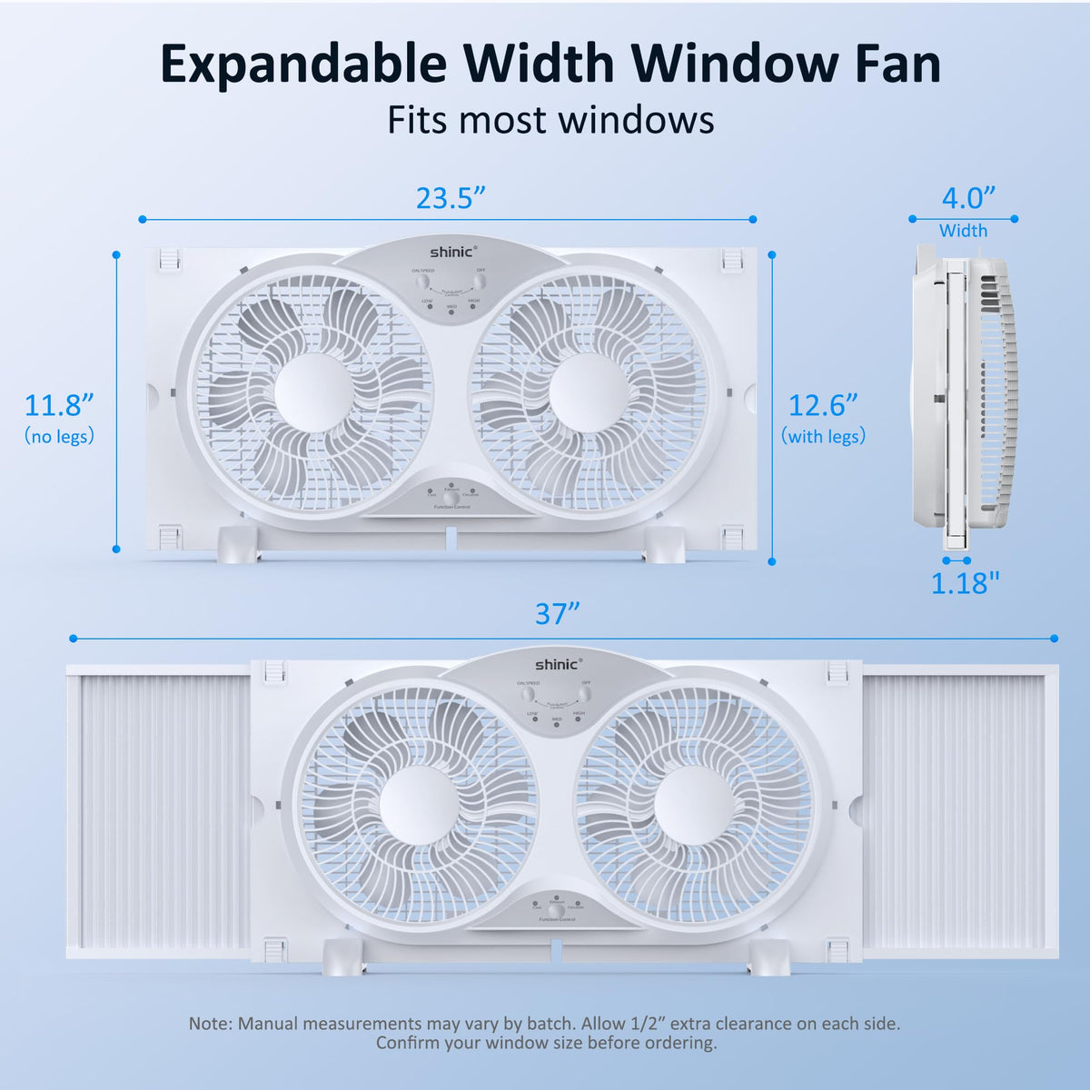 9" Twin Window Fan Reversible Airflow F59812