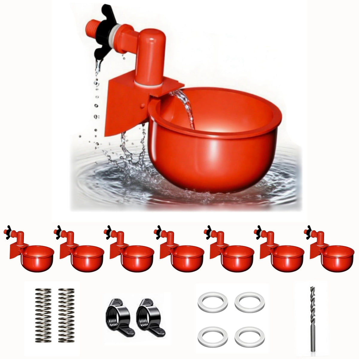 Leak Resistant Automatic Chicken Waterer Cups 8pk B450061
