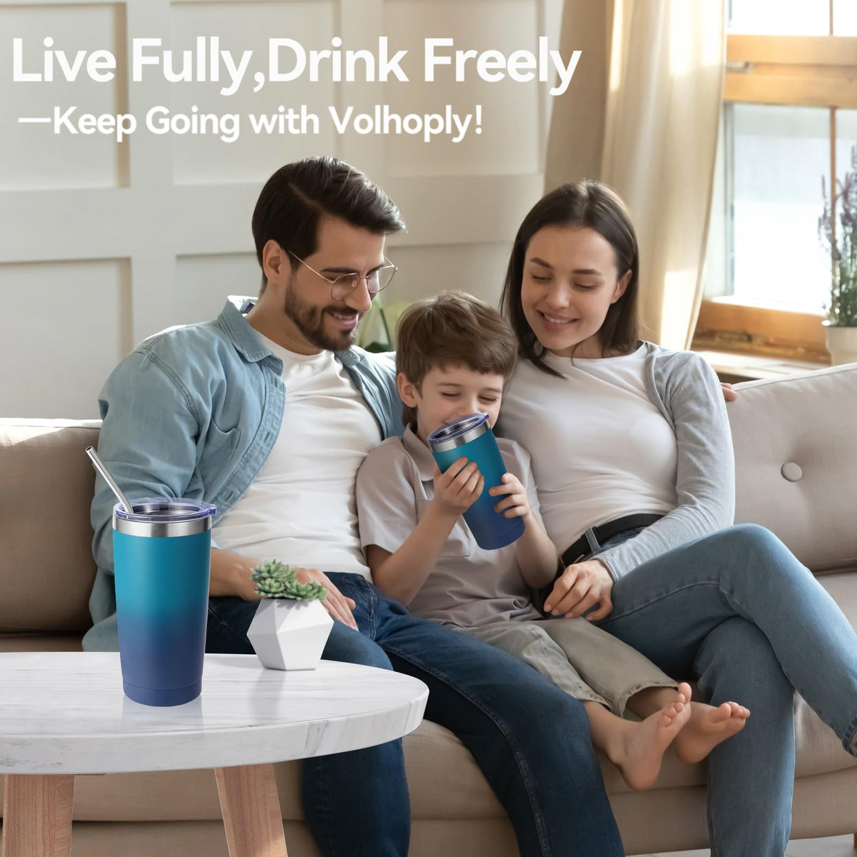 20oz Stainless Steel Insulated Tumbler with Lid and Straw 4 Pack Z8377