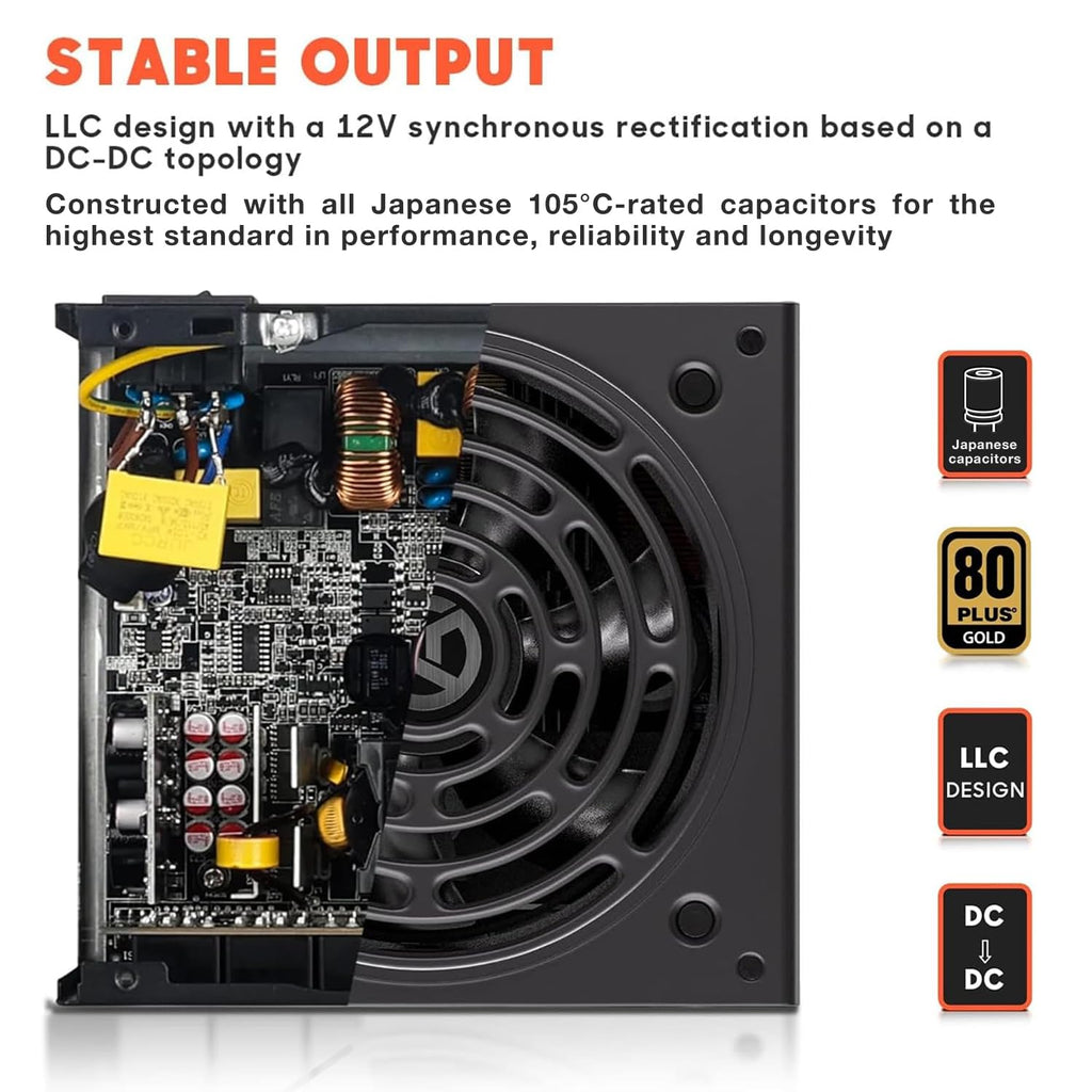850W 80+ Gold Fully Modular ATX Power Supply K3497
