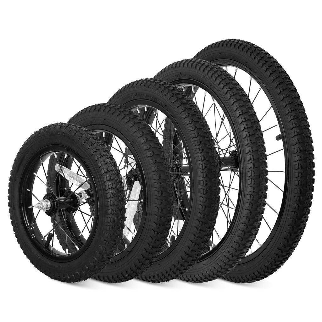 Kids Bike Front Wheels Replacement with Solid Air Rubber Tire and Inner Tube L84297