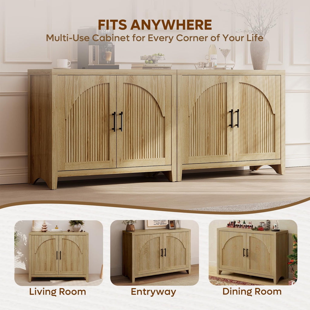 37" Fluted Sideboard Buffet Cabinet with Storage B574384