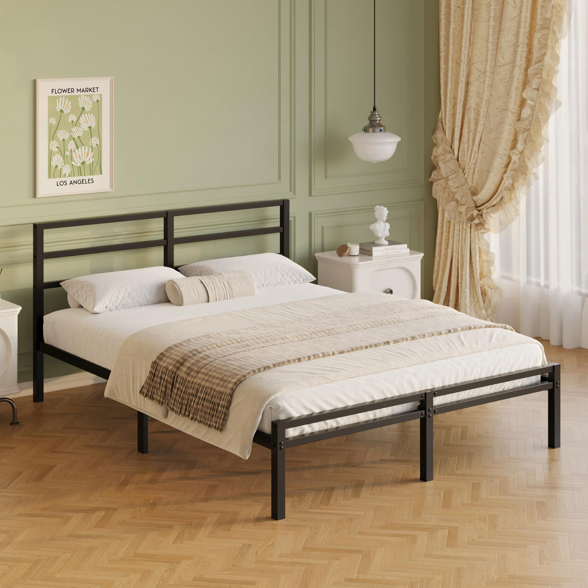 12 Inch Full Size Bed Frame with Headboard and Footboard Y994765