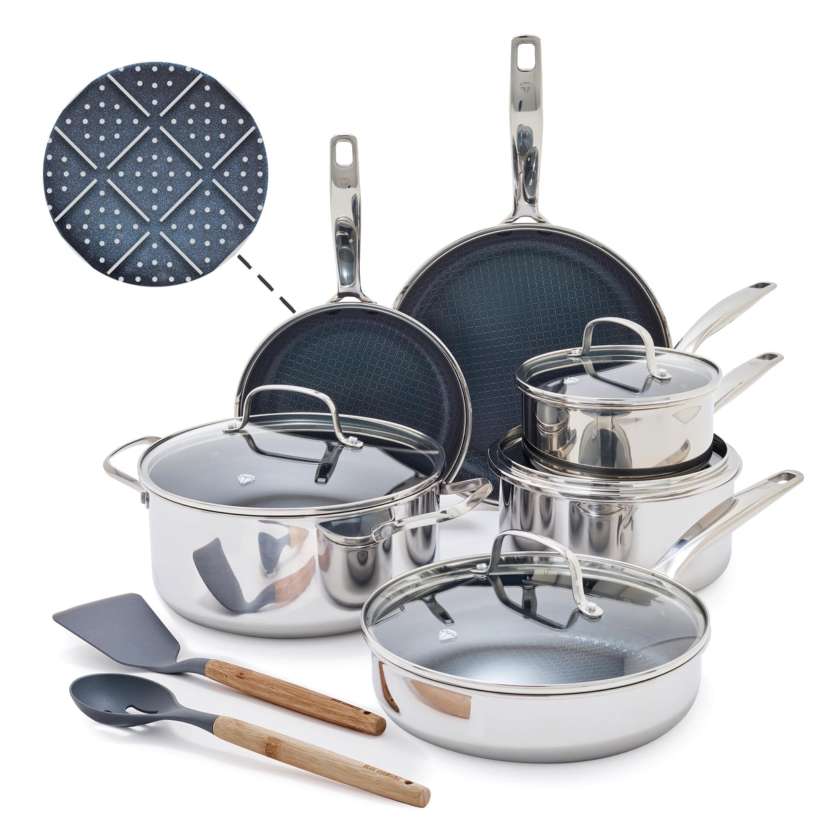 12 Piece Stainless Steel Nonstick Cookware Set U67888