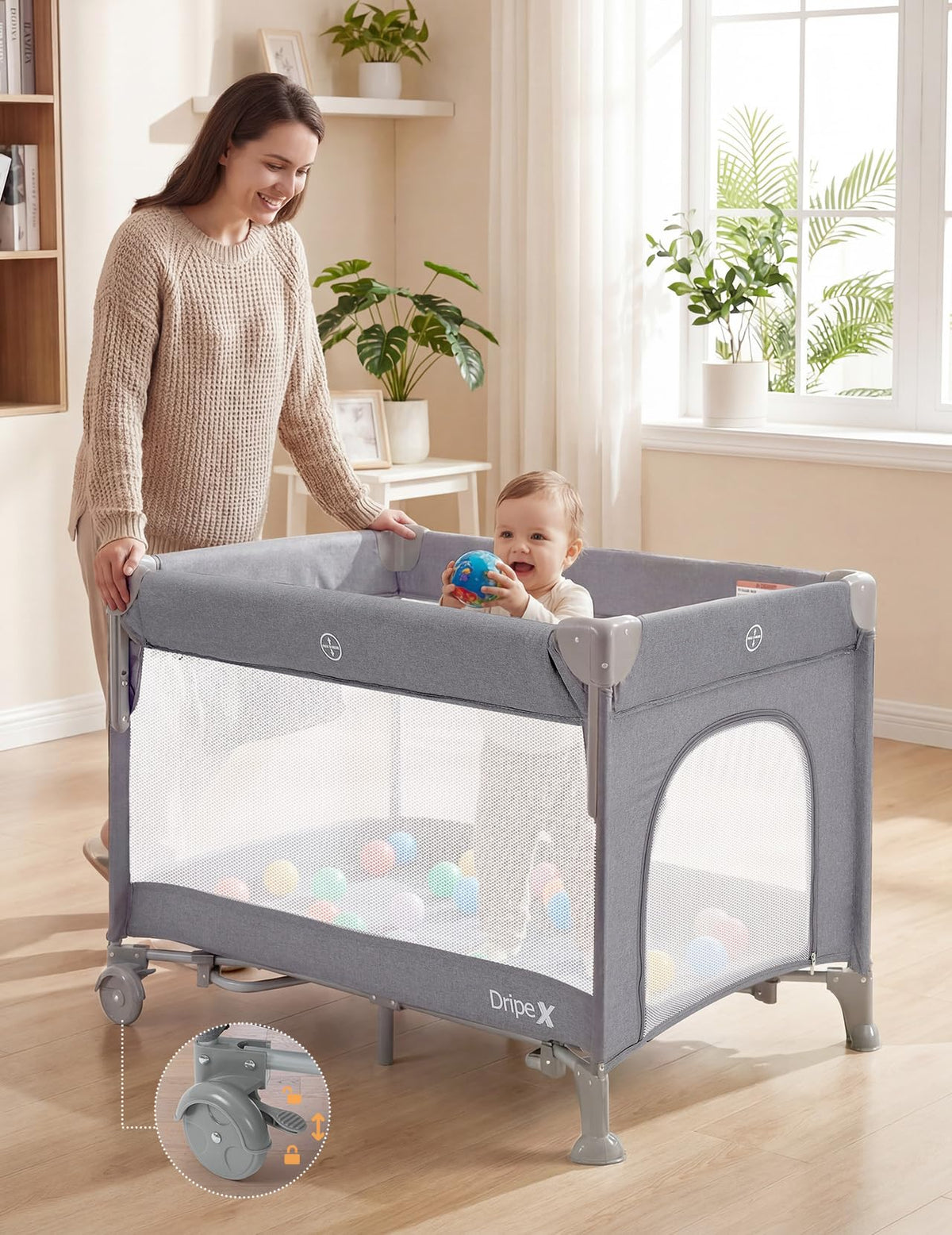 5 in 1 Baby Bassinet Light Grey R901813