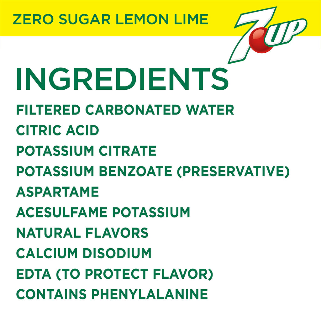 Zero Sugar 7-Up Soda, 12 Oz (Pack of 24) T27712