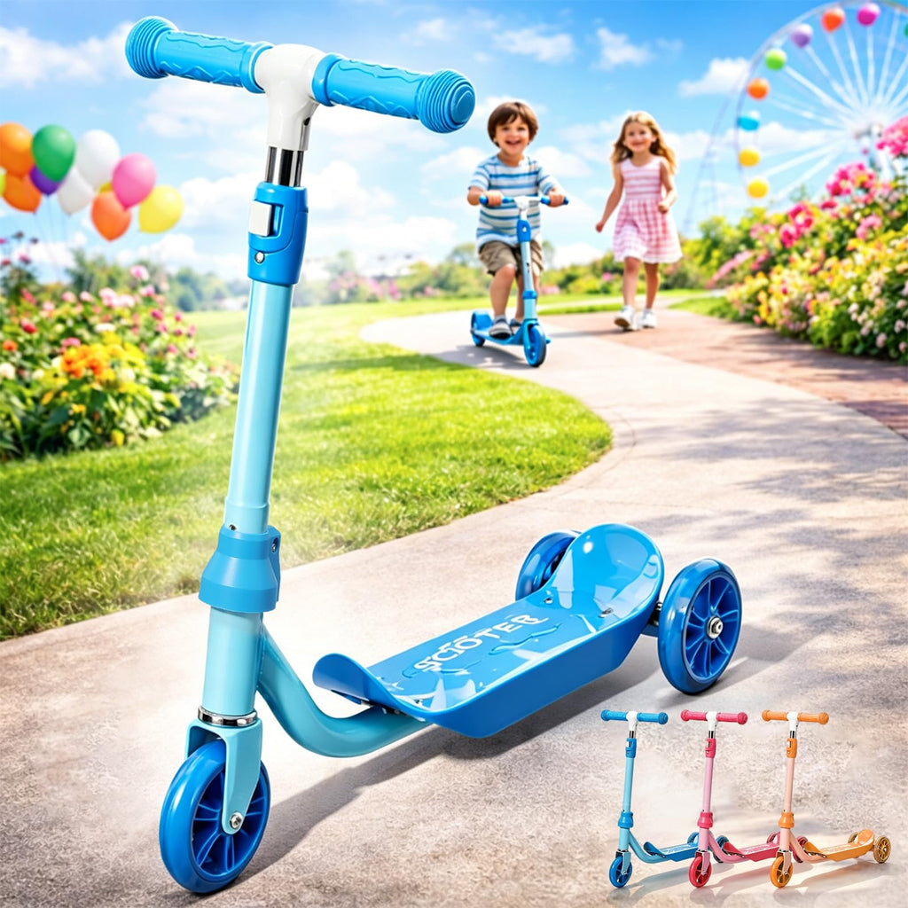 Three Wheel Kids Scooter with Light Up Wheels and Adjustable Handlebar B110