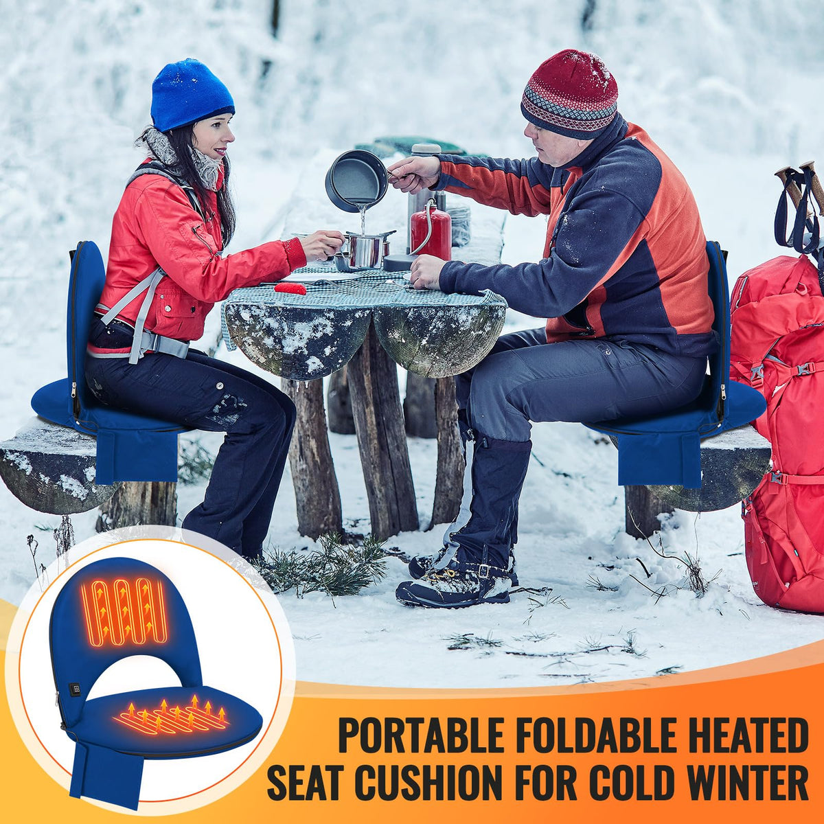 Heated Stadium Seat Cushion with Back Support U570828