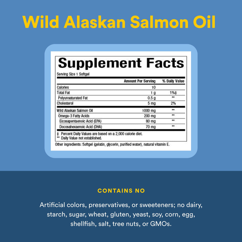 Wild Alaskan Salmon Oil 1,000 mg Omega-3 180 Softgels M503664
