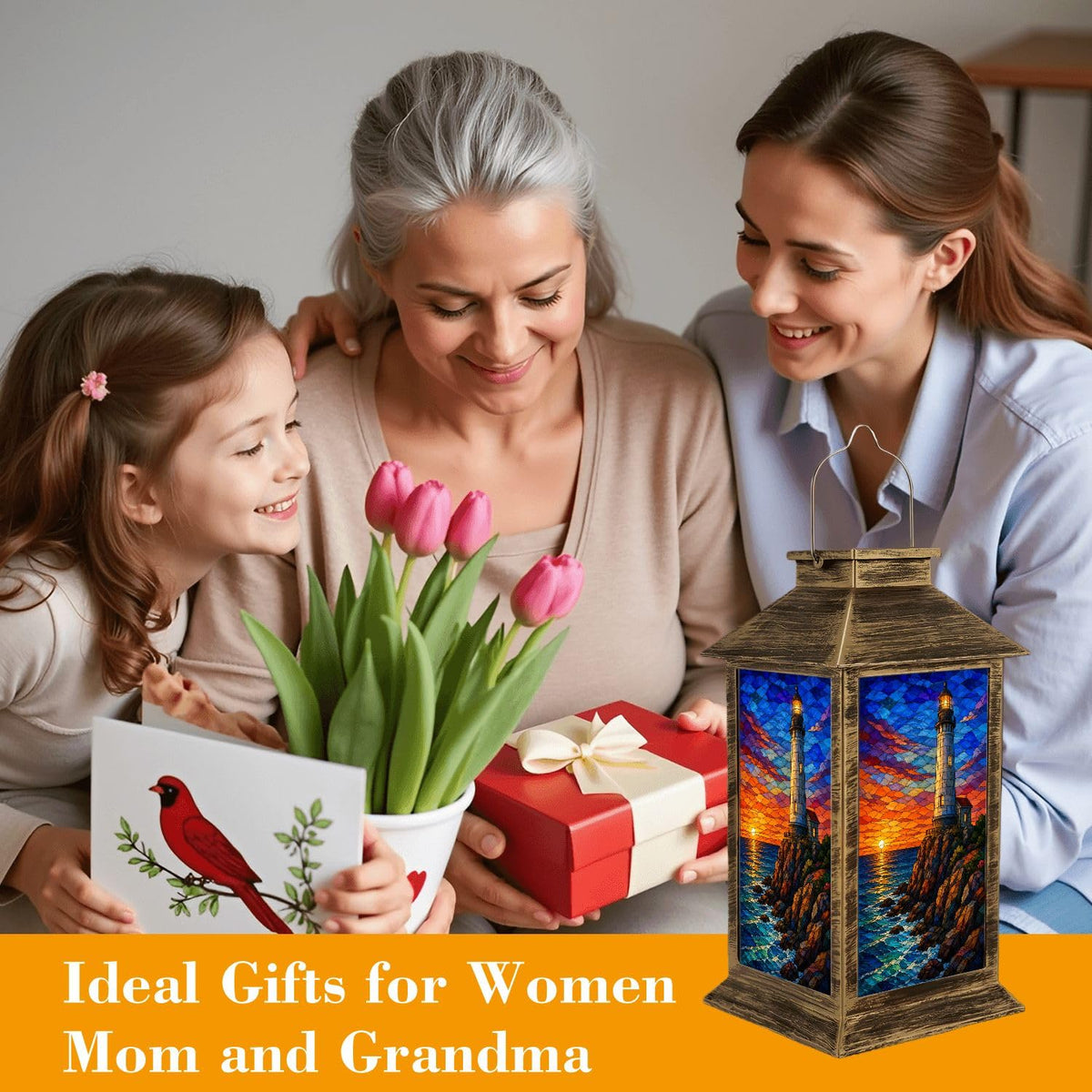 Waterproof Mosaic LED Solar Lantern V5538