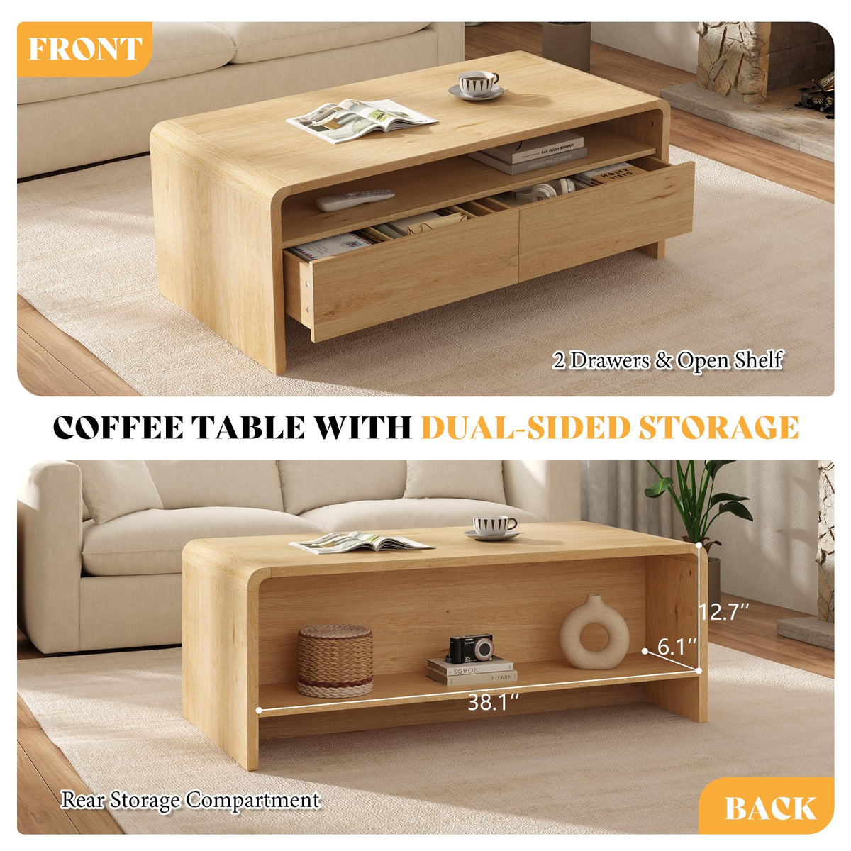 3-Piece Coffee Table Set with 2 End Tables U604673