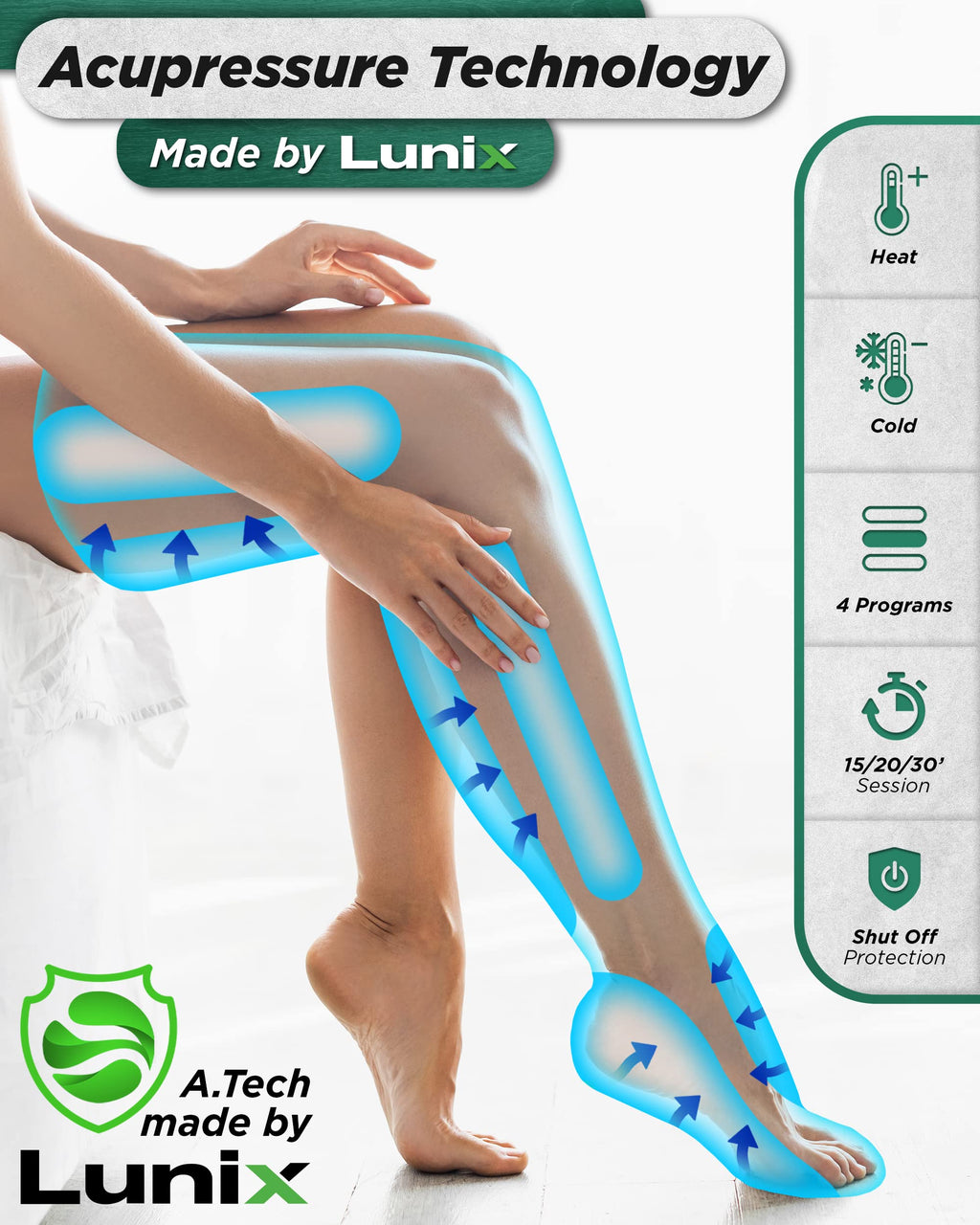 Cordless Compression Leg Massager with Heat & Cold Therapy J434648