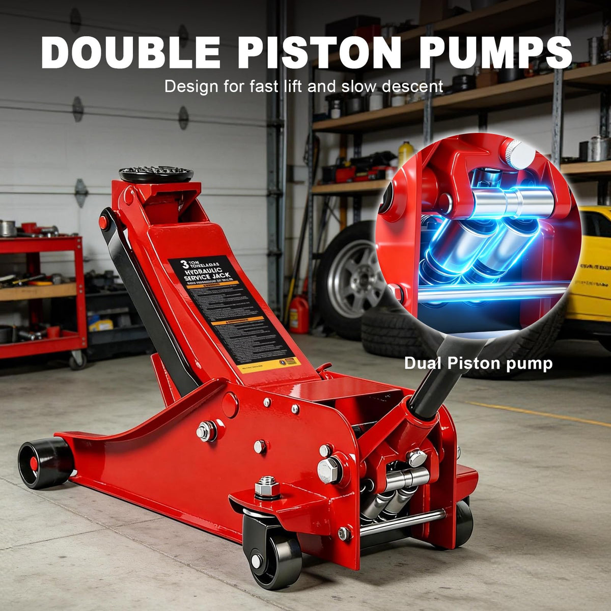3 Ton 6600LBS Capacity Hydraulic Floor Jack D615