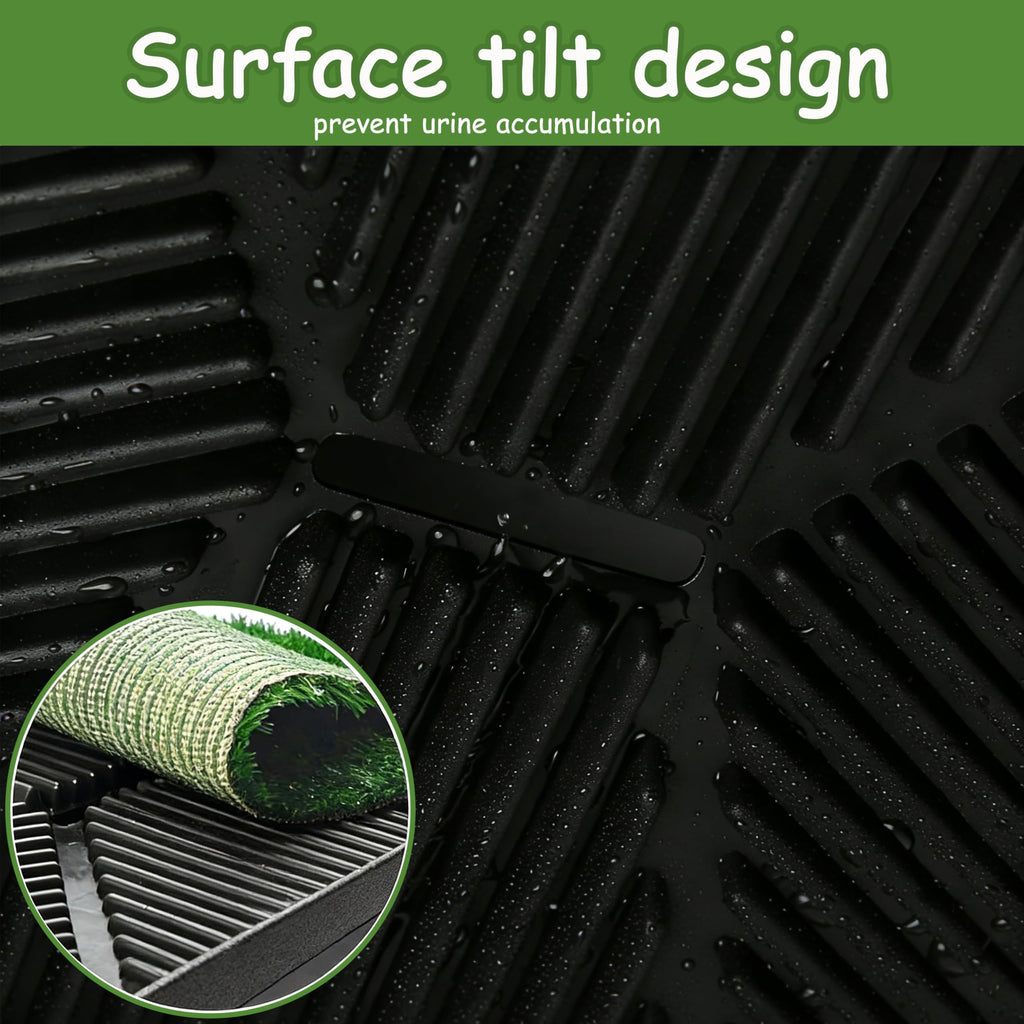 Dog Grass Pad with Tray, 30" X 20", with 2 Reusable Grass Pads H712518