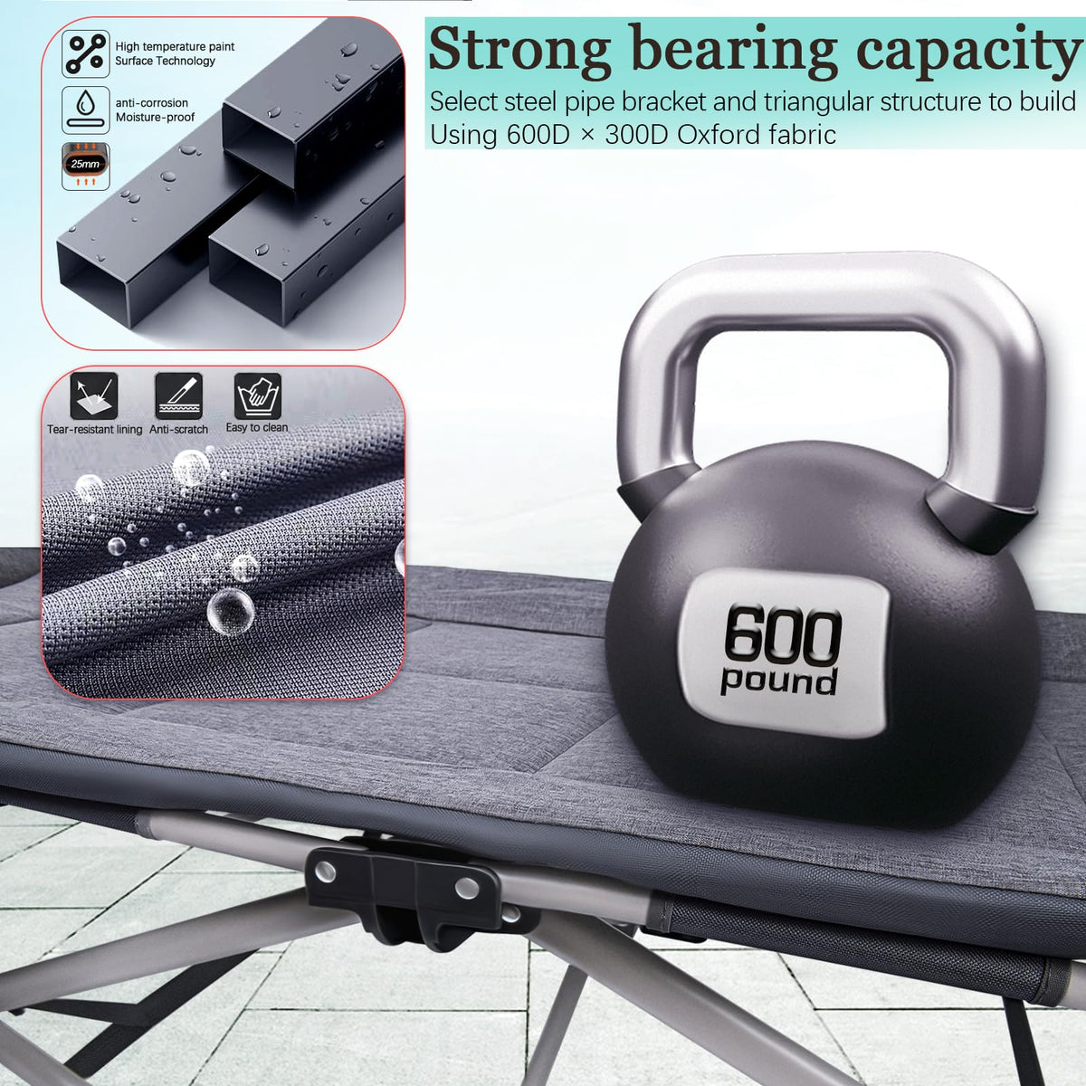 Folding Camping Cot with Carry Bag W11966