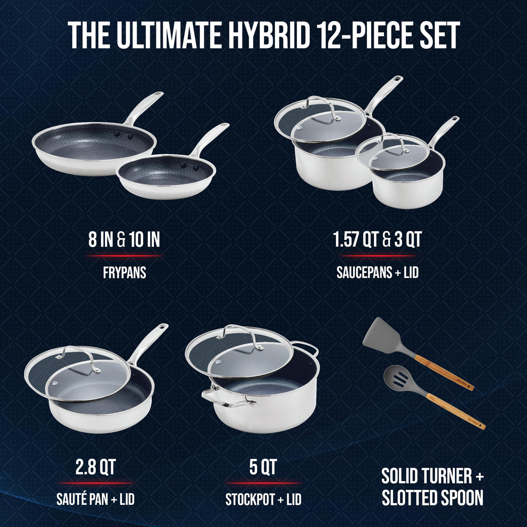 12 Piece Stainless Steel Nonstick Cookware Set U67888