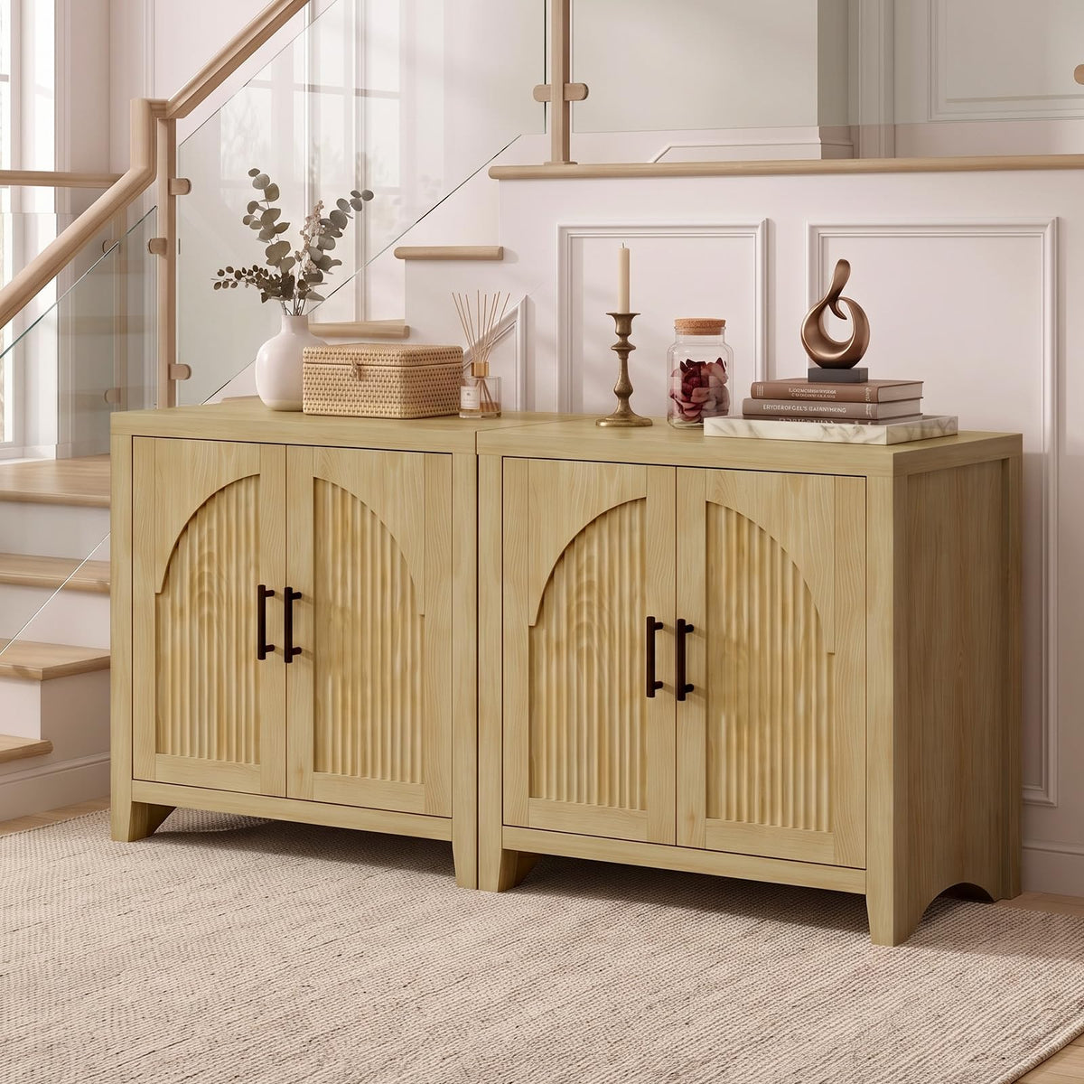 37" Fluted Sideboard Buffet Cabinet with Storage B574384