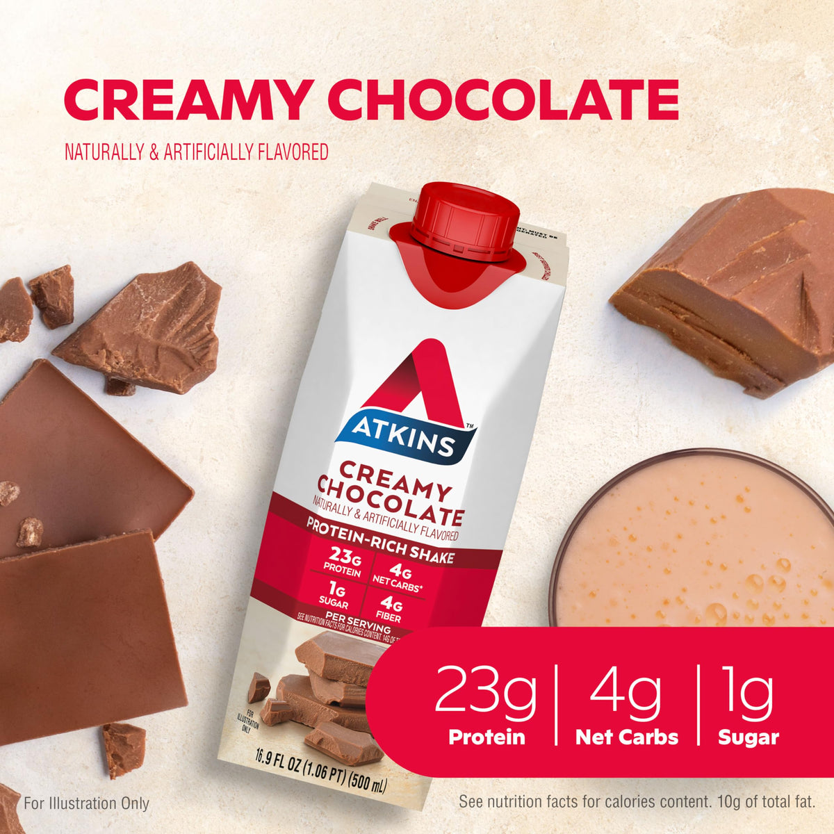 Creamy Chocolate Protein Shake, 23g Protein, 12 Count I75806