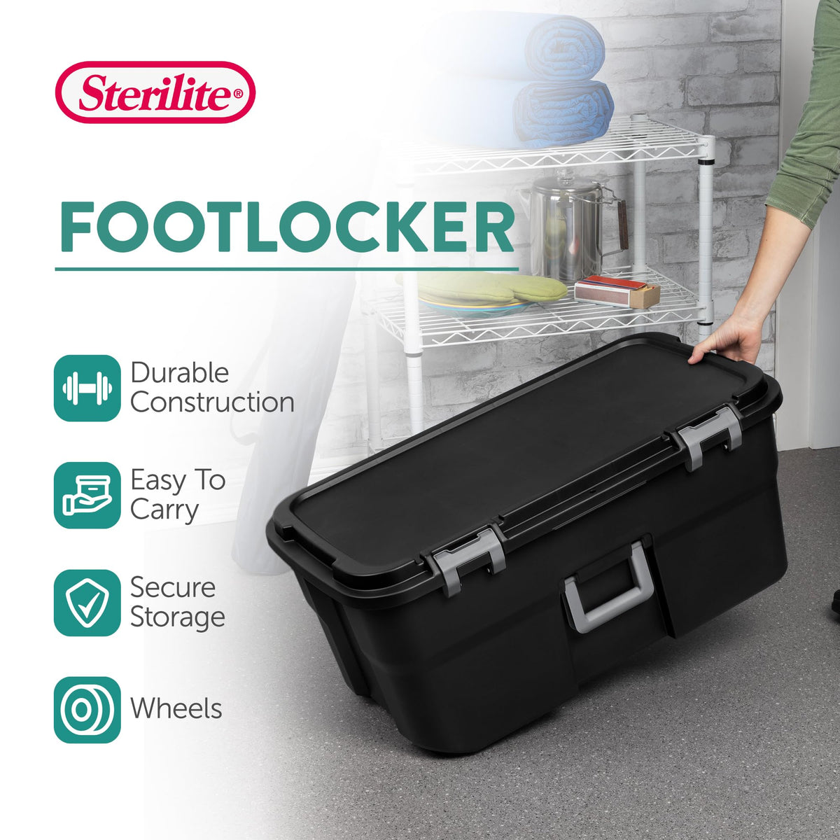 Wheeled Utility Container with Lid 22 Gallon L956554