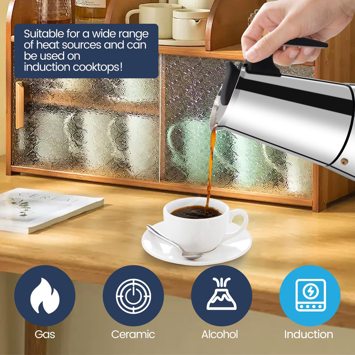 12 Cup Stainless Steel Moka Pot K293