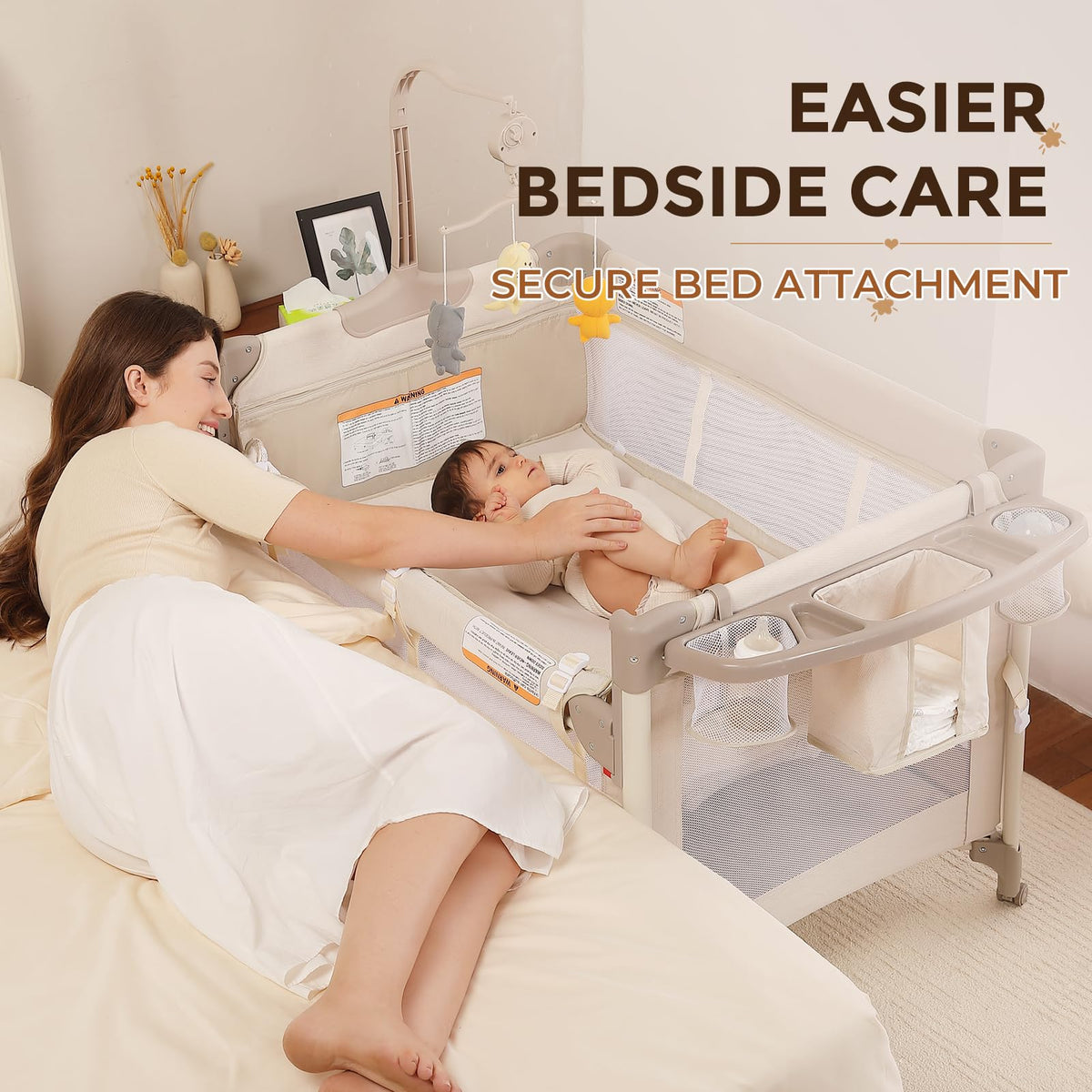 4-in-1 Bassinet Changing Table Portable Crib N414
