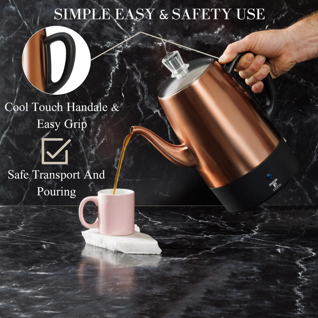 10 Cup Copper Electric Percolator Coffee Pot Z696