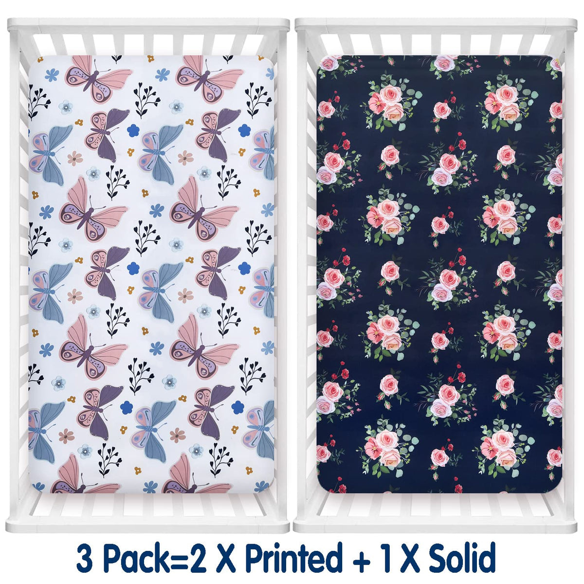 3 Pack Soft Crib Sheets 28'' X 52'' Microfiber S63920