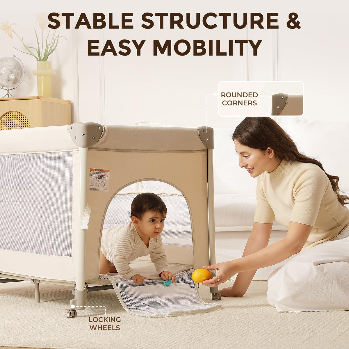 4-in-1 Bassinet Changing Table Portable Crib N414