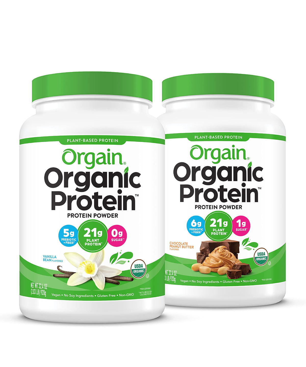 Organic Vegan Protein Powder Chocolate Peanut Butter and Vanilla Bean 4.06 Lbs K950921