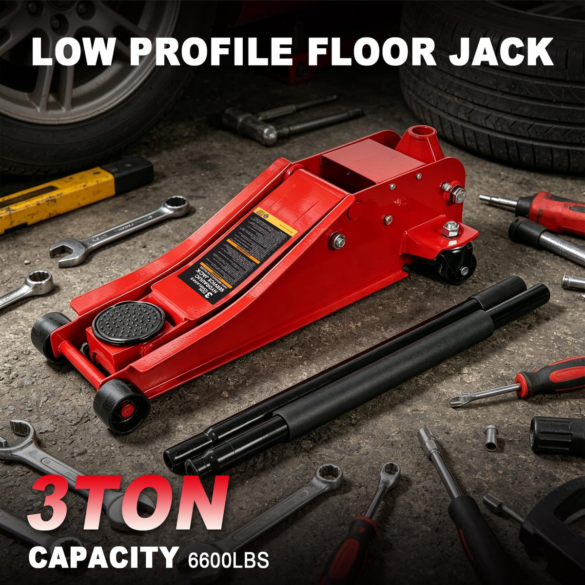 3 Ton 6600LBS Capacity Hydraulic Floor Jack D615