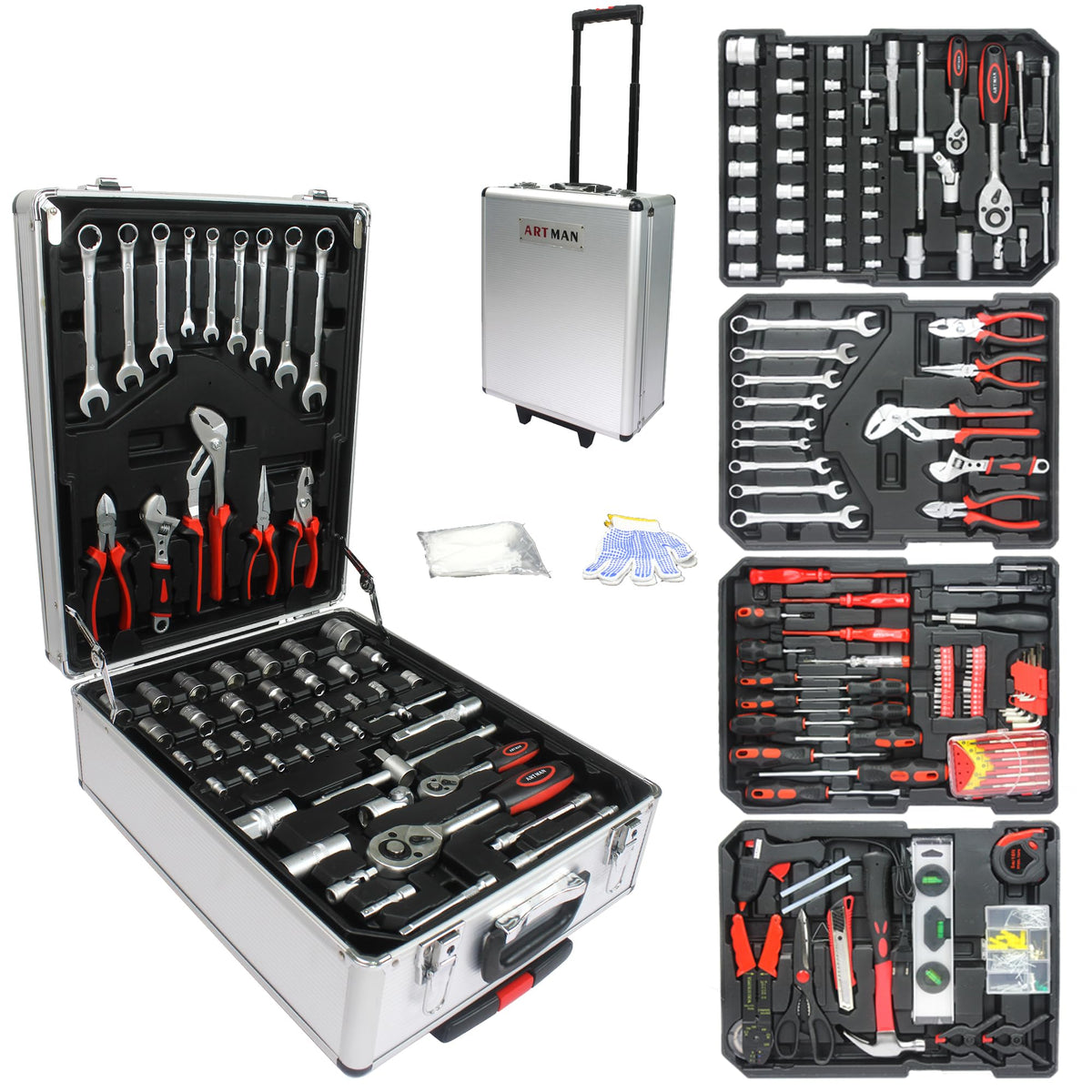 White Rolling Tool Box Set E7745
