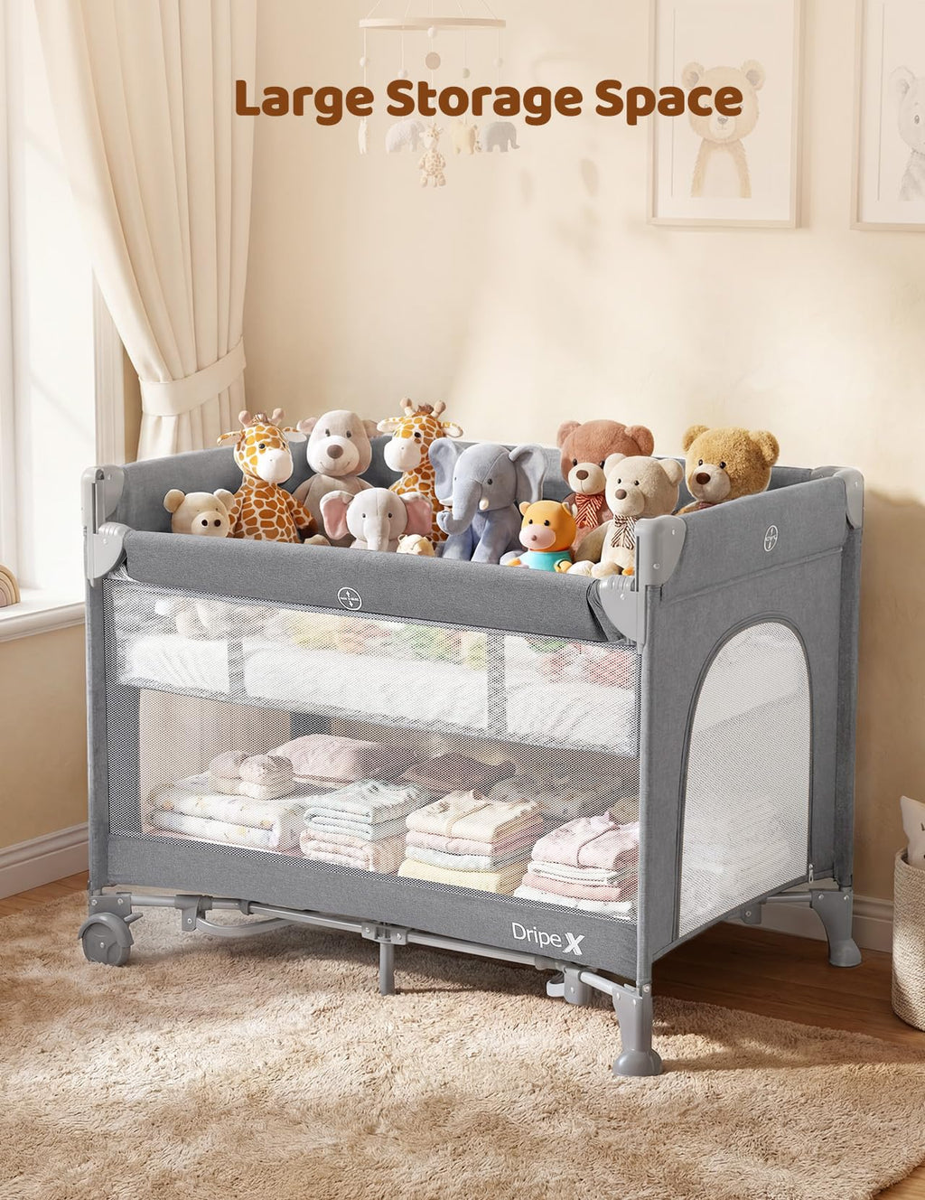 5 in 1 Baby Bassinet Light Grey R901813