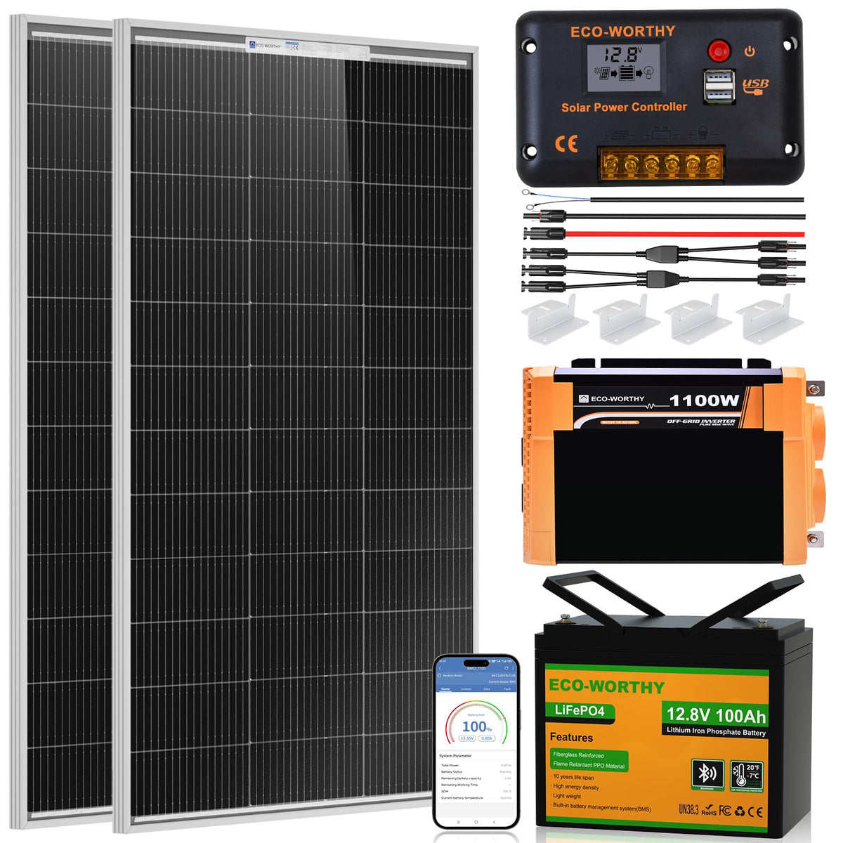 200 Watt 12V Solar Panel Starter Kit C4511