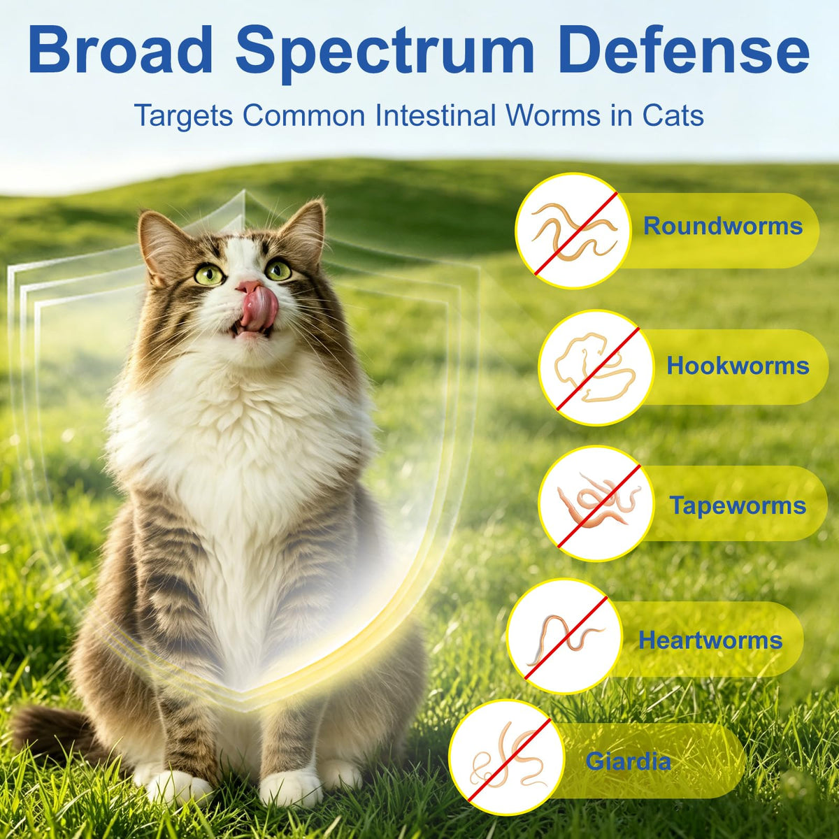 Broad Spectrum Dewormer Tablets for Cats and Kittens, 100 Tablets E6361