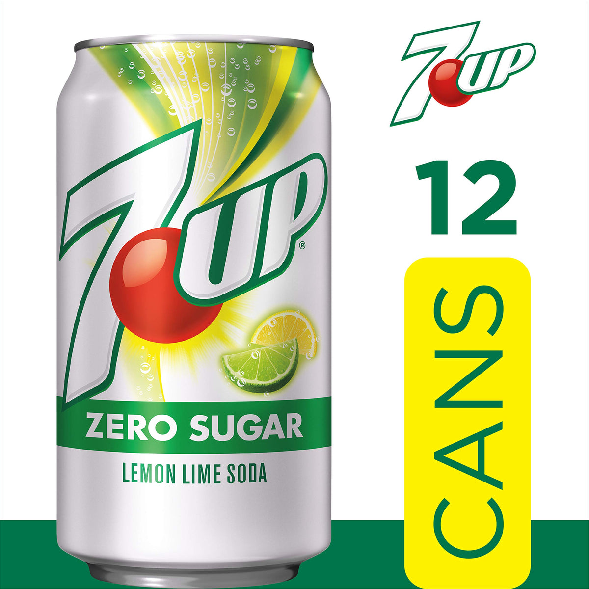 Zero Sugar 7-Up Soda, 12 Oz (Pack of 24) T27712