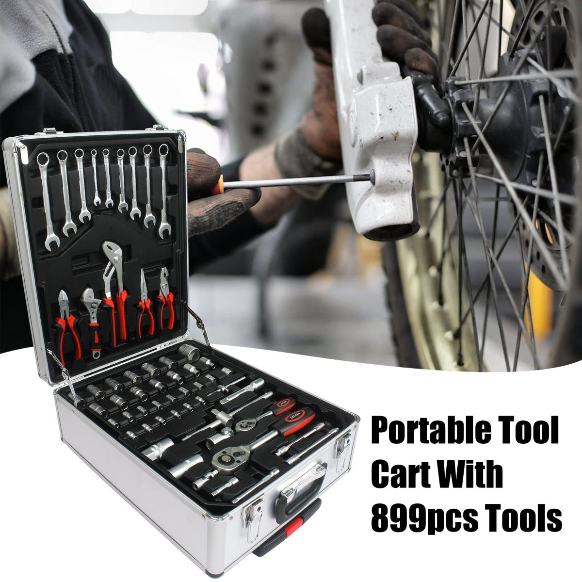 White Rolling Tool Box Set E7745