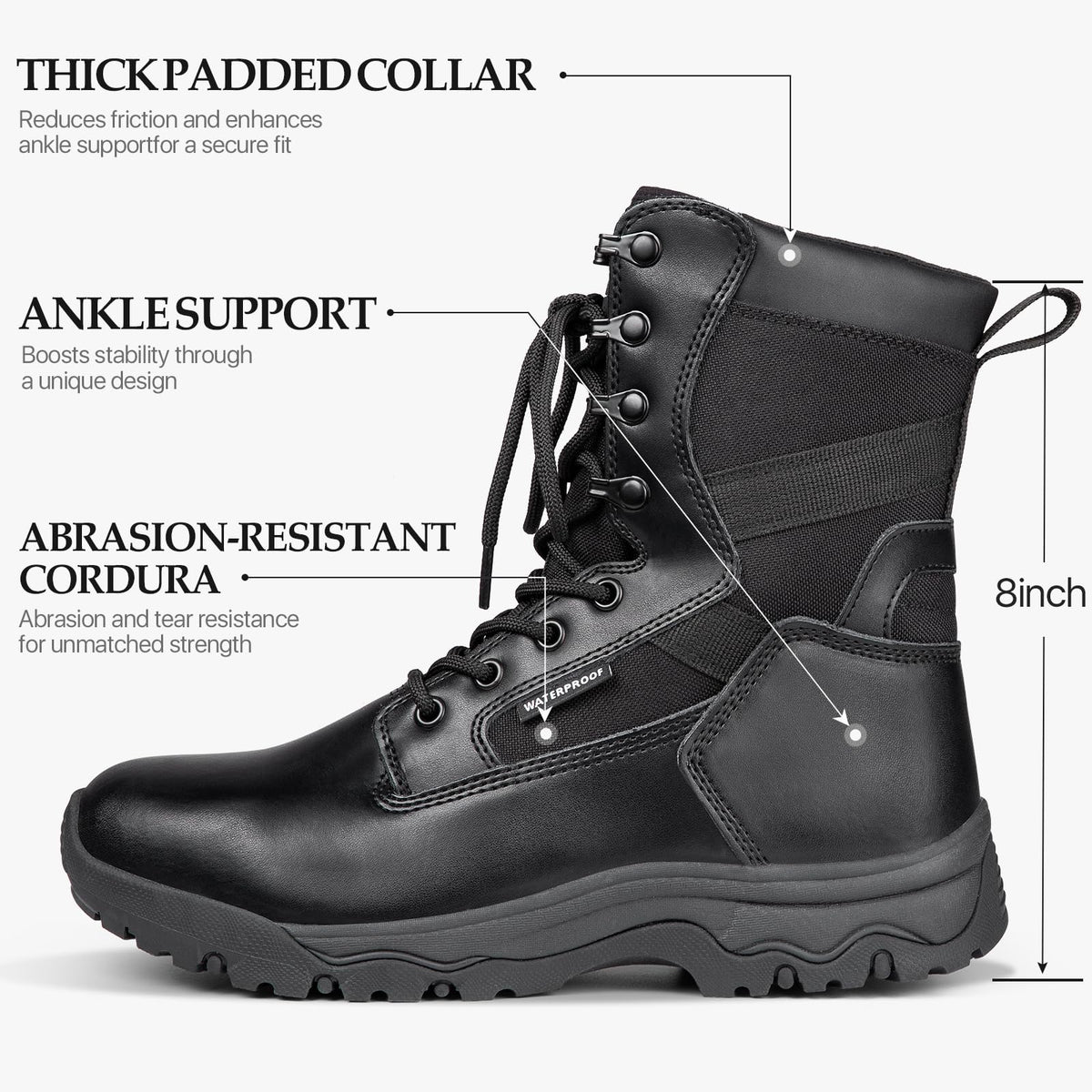 Lightweight Suede Leather Waterproof Tactical Work Boots R17574
