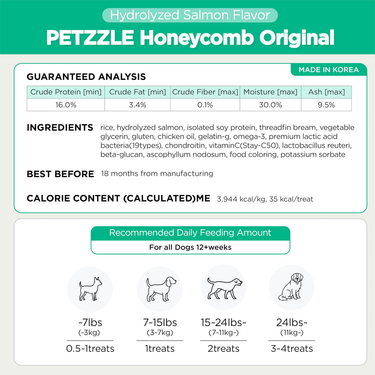 Hydrolyzed Salmon Flavor Dog Dental Chews, 14 Treats (4.45 oz.) W1299