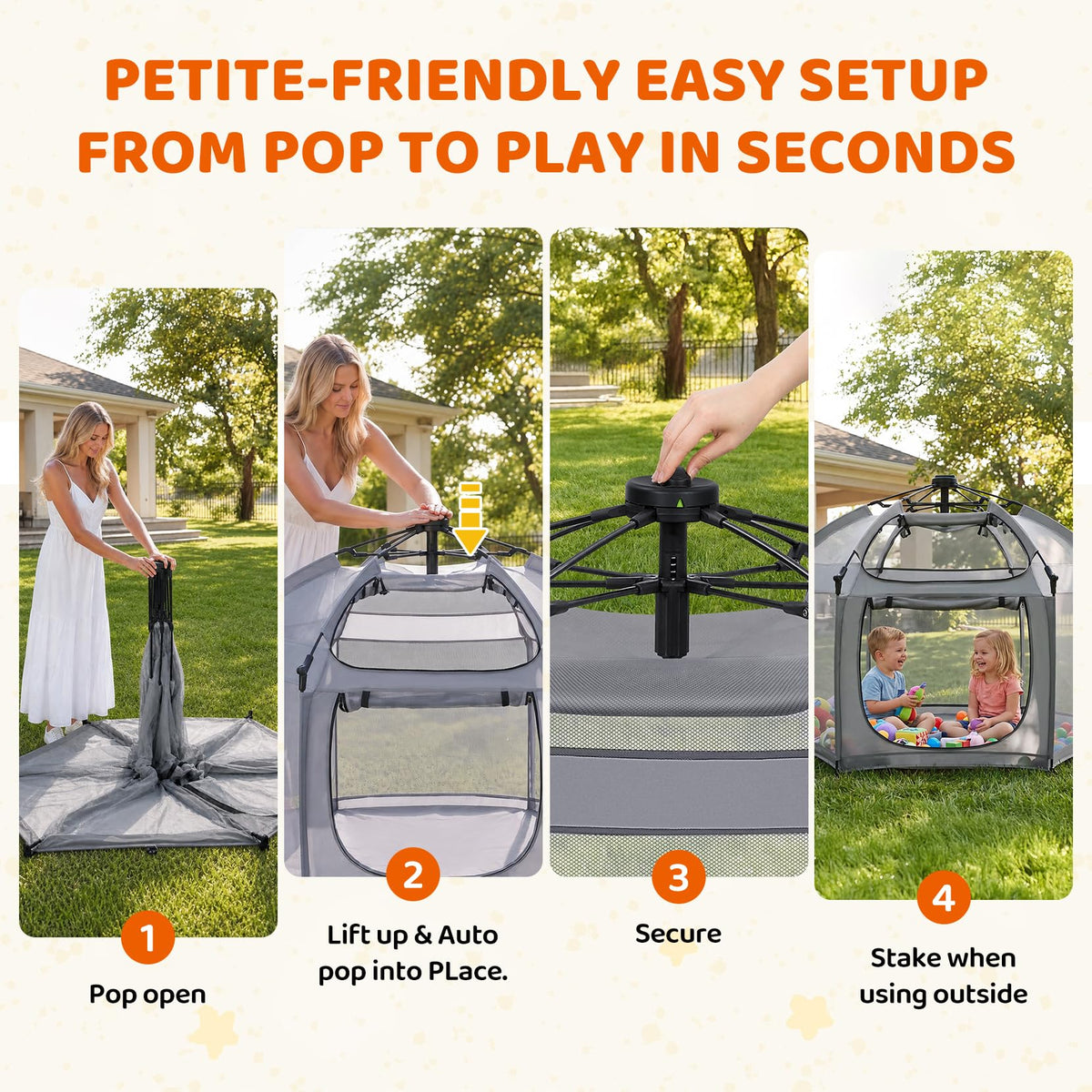 Portable Pop Up Playpen with Canopy O8402