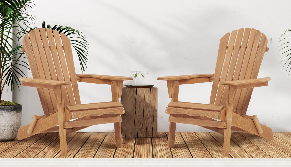Wooden Folding Adirondack Chair Set of 2 Z317