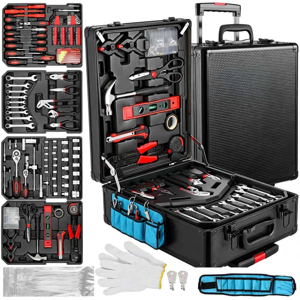 799pcs Aluminum Trolley Case Tool Set Silver J673