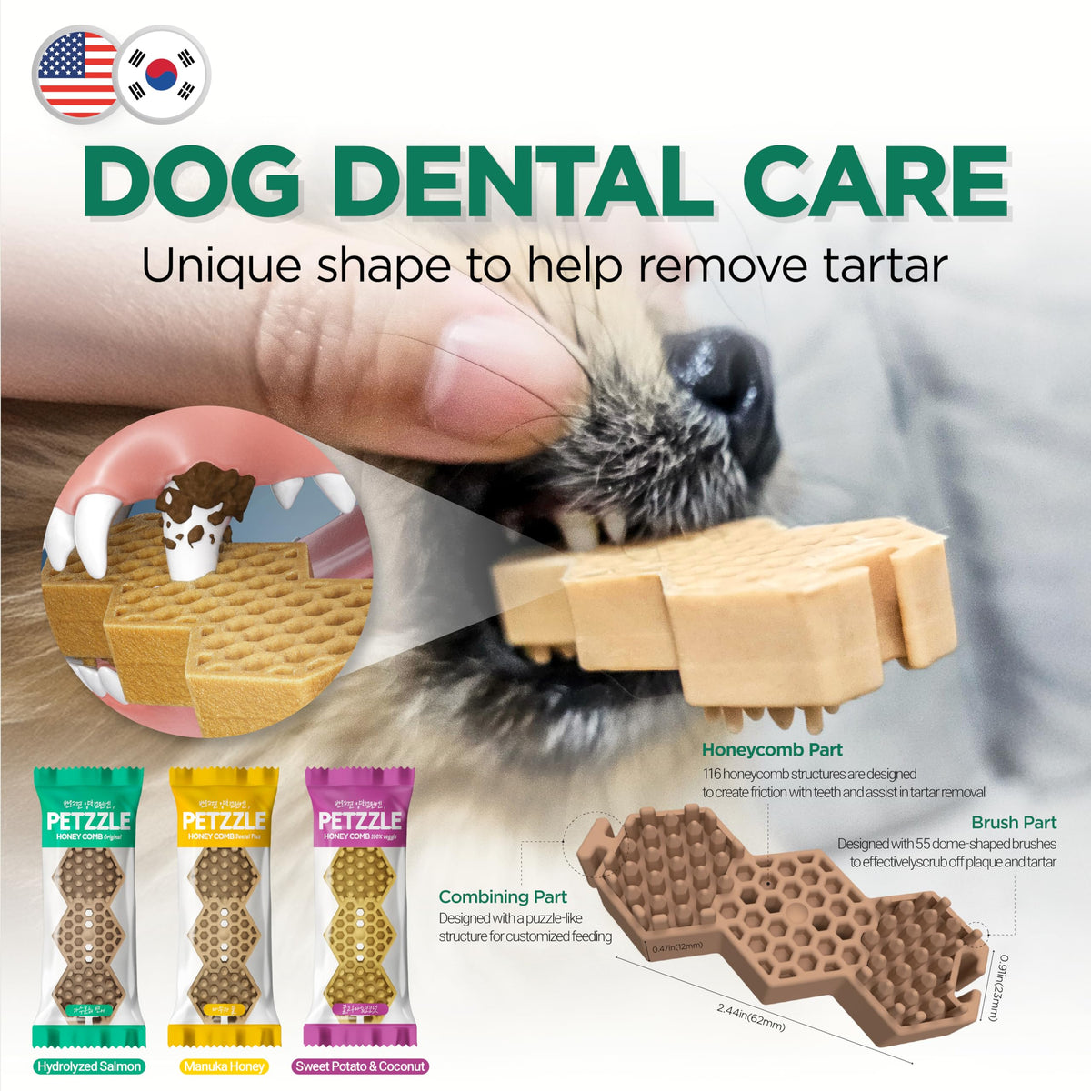 Hydrolyzed Salmon Flavor Dog Dental Chews, 14 Treats (4.45 oz.) W1299