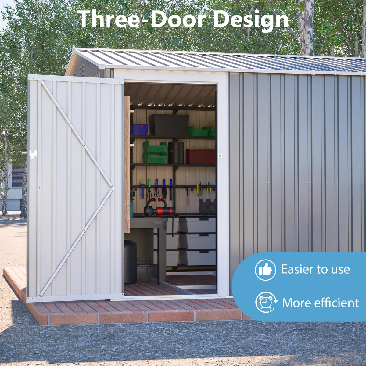 10x14 FT Light Gray Metal Storage Shed N853711