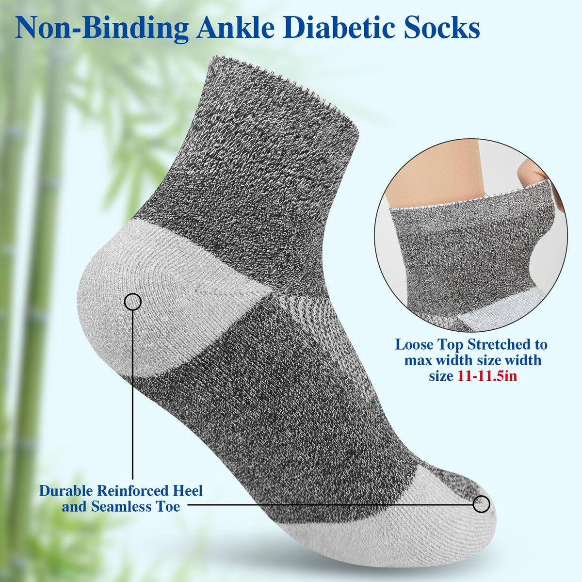 Diabetic Socks for Men, 10 Pairs Ankle & Low Cut Size 9-15 T390